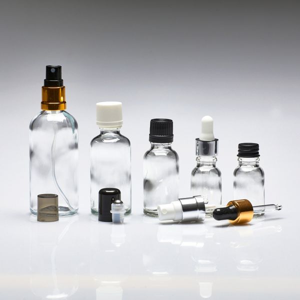 Glass bottles transparent