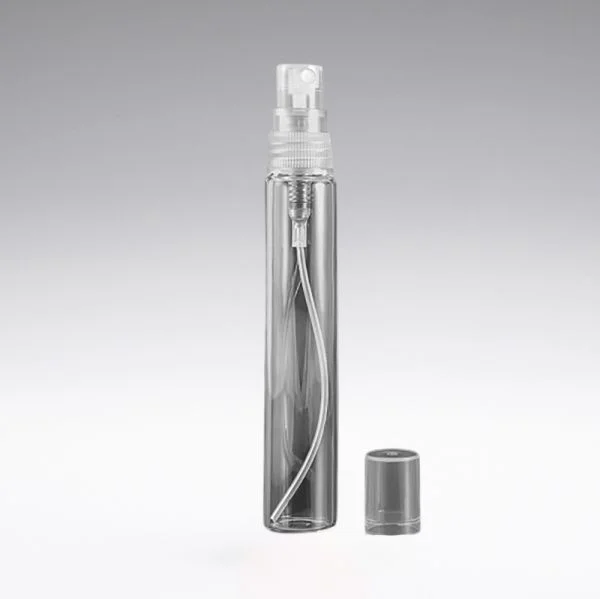 Tester di profumo da 10 ml in vetro con spruzzatore e tappo trasparente