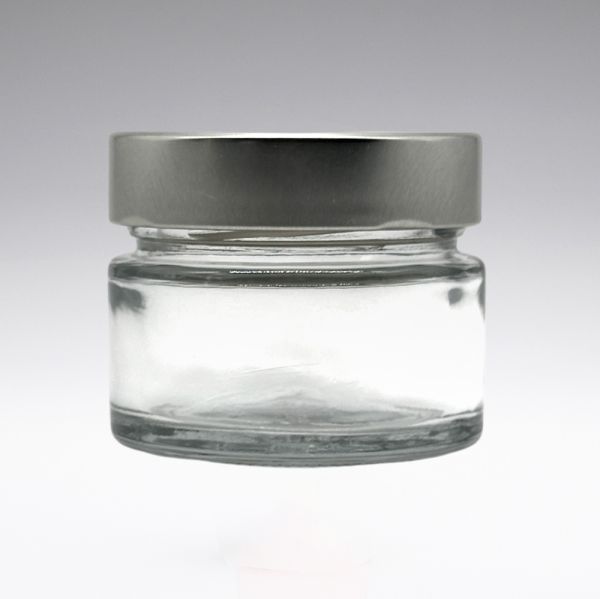 100 ml Bocaux de stockage avec bouchons vissés en aluminium, transparents