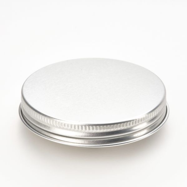 Bouchon à visser en aluminium avec insert en mousse PE et cache blanc pour boîtes en verre de 100 ml