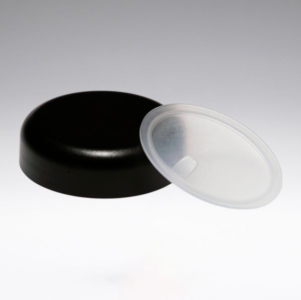 Schraubverschluss schwarz und transparenter Abdeckscheibe für 100 ml PP Dose