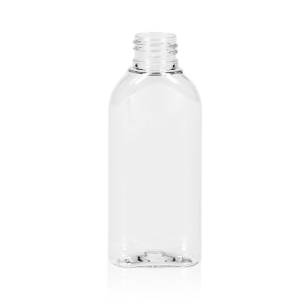 100 ml Botellas PET ovaladas transparentes 24/410