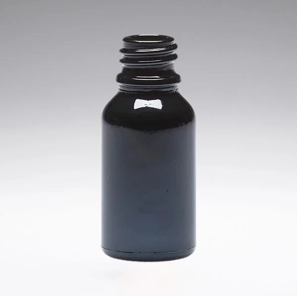 15 ml Glasflaschen violett-schwarz DIN18