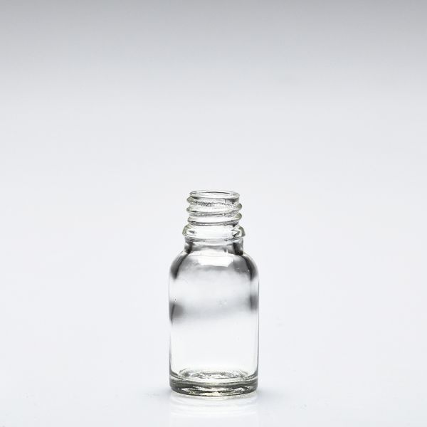 15 ml Bottiglie di vetro trasparenti DIN18
