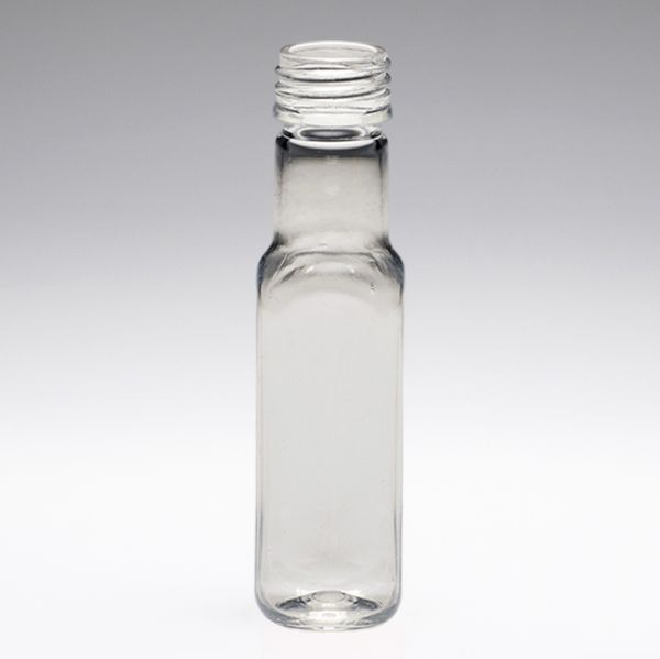 20 ml Mini-bouteilles en PET, carré, PP18, transparent