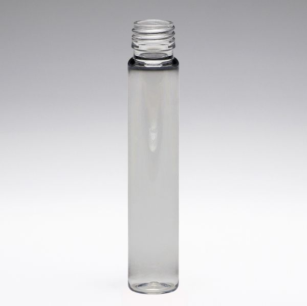 25 ml Mini-bouteilles cylindriques en PET, rondes, PP18, transparentes
