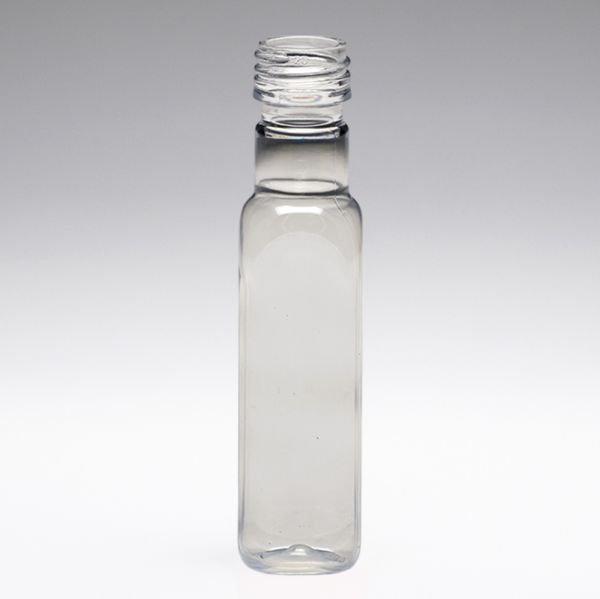 30 ml Mini-bouteilles en PET, carré, PP18, transparent