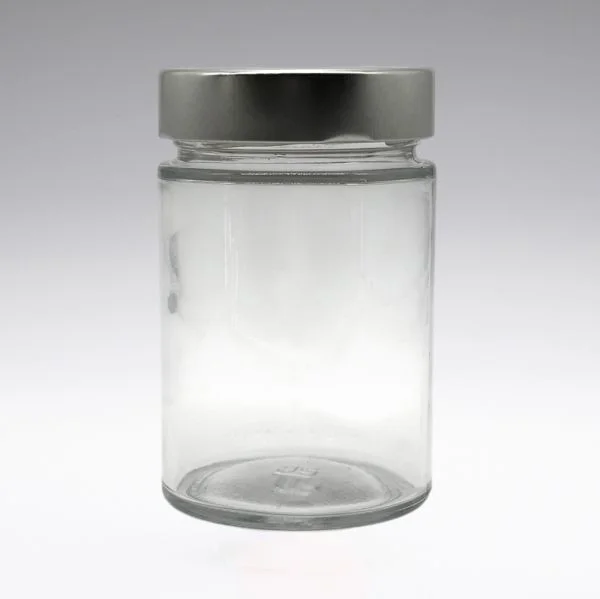 300 ml Barattoli di stoccaggio con chiusura a vite in alluminio, cristallino
