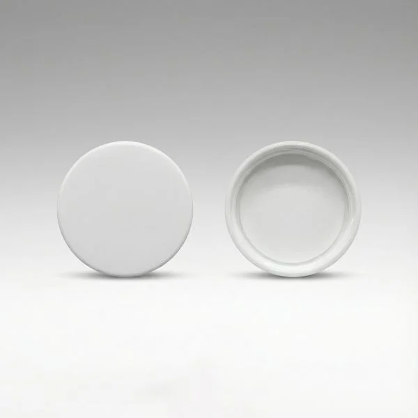 Tappo a vite bianco lucido con inserto in schiuma PE 38/400