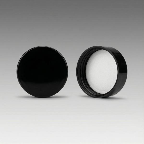 Schraubverschluss schwarz glänzend mit PE-Schaumeinlage 38/400