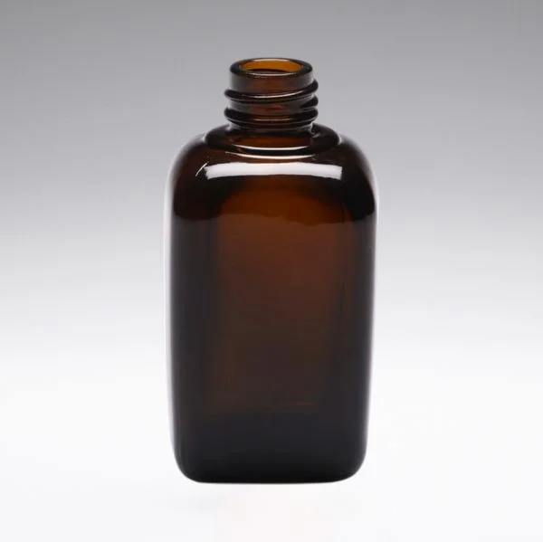 45 ml glass bottles square conical brown DIN18