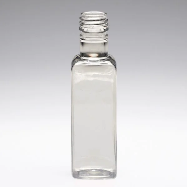 50 ml Bouteille de liquer en PET, carré, PP18, transparent