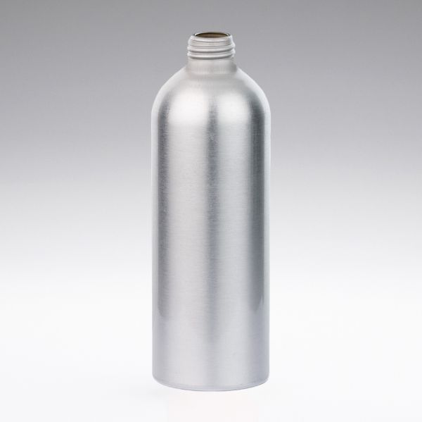 500 ml Aluminiumflaschen rund, farblos, lackiert, 24/410