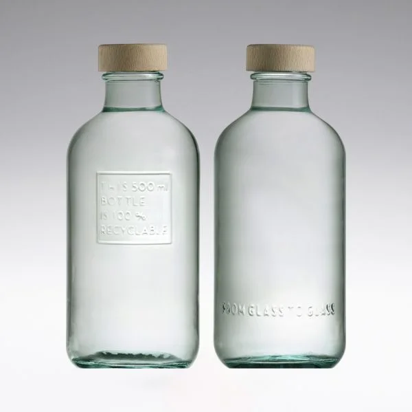 500 ml Eco Wasserflasche mit Echtholzverschluss