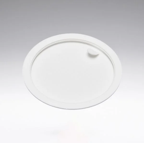Tappo a vite argento con inserto in schiuma PE e disco di copertura bianco per vasetti di vetro da 50 ml