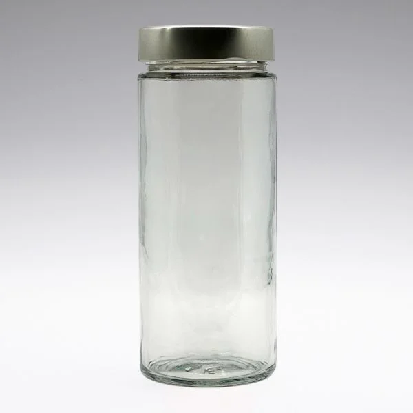 550 ml Barattoli di stoccaggio con chiusura a vite in alluminio, cristallino