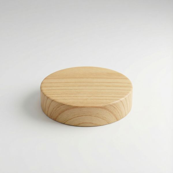 Holzoptik Schraubverschluss mit PE Schaumeinlage und weisser Abdeckscheibe für 50 ml Glasdosen