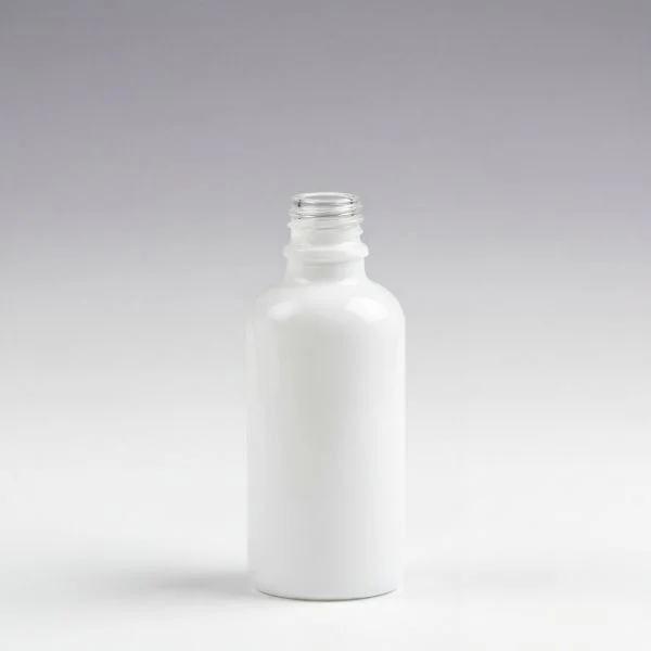 50 ml Botella de vidrio blanco DIN18