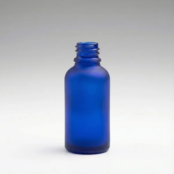 30 ml Glass bottles blue frosted DIN18