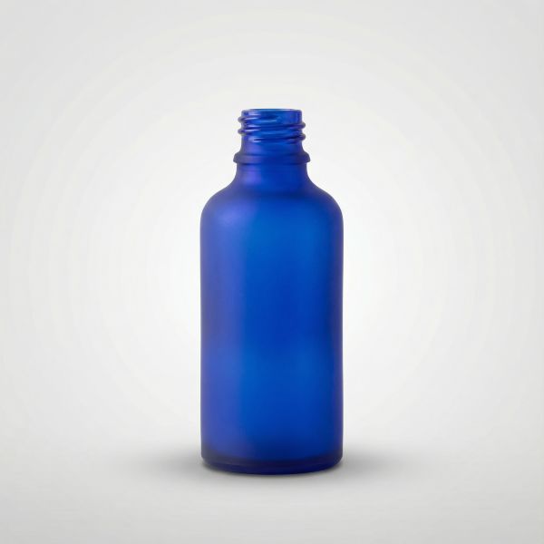 50 ml Glasflaschen blau gefrostet DIN18