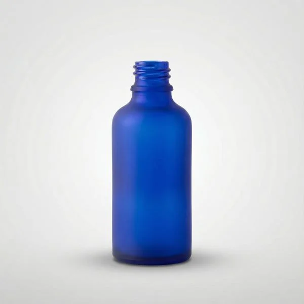 50 ml Botellas de vidrio azul smerigliato DIN18
