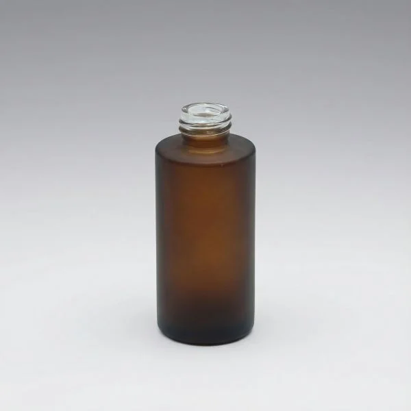 50 ml cylindrical brown frosted glass bottles