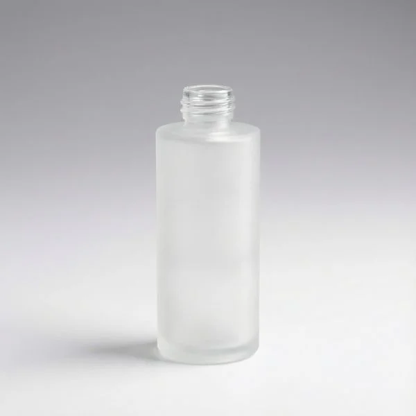 50 ml botellas de vidrio cilíndricas transparentes esmeriladas