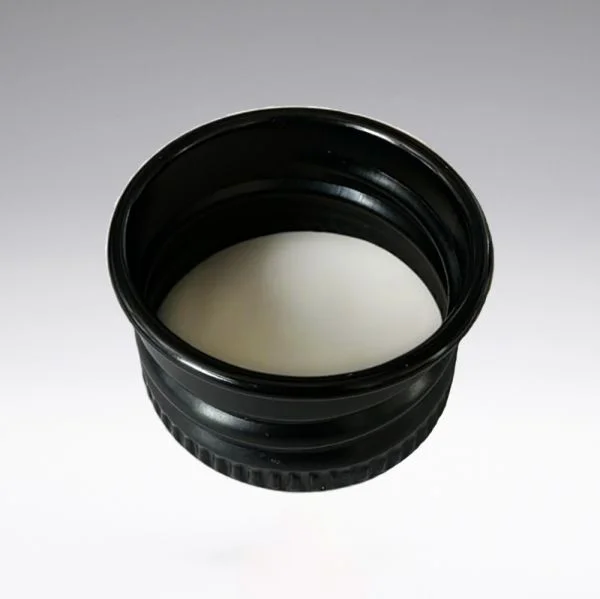 Bouchon à vis en aluminium noir avec insert en PE 18/410