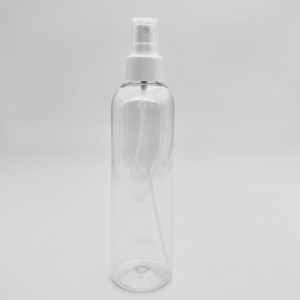 250 ml PET Flasche mit Zerstäuber 24/410 weiss