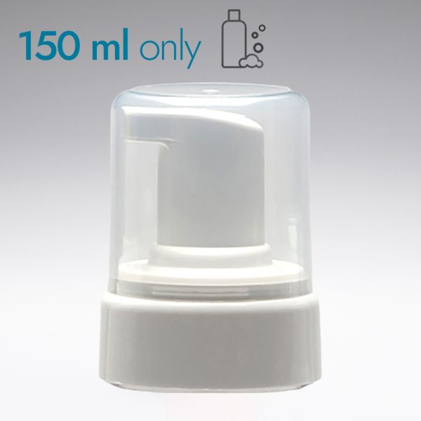 Tappo per schiuma con sovracoperchio bianco per bottiglie da 150 ml 43/410