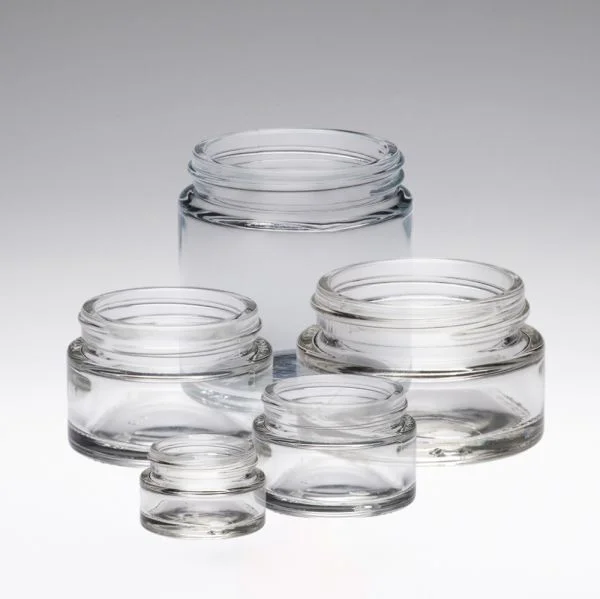 50 ml Vasetti di unguenti in vetro trasparente