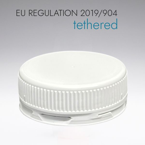 Hotfill bouchon inviolable blanc 38mm 2-Start Tethered