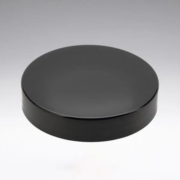 Screw cap black with PE foam insert and white cover disc for 15 ml glass jars