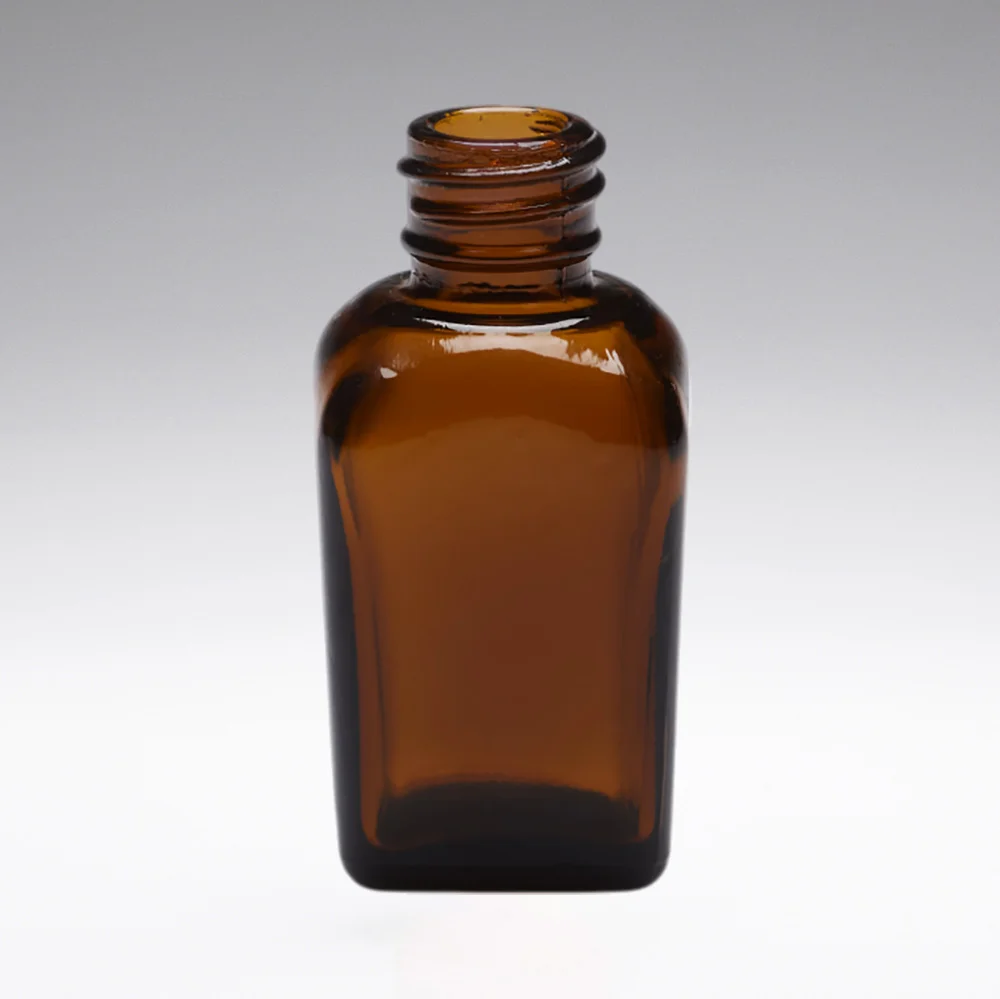 20 ml Glasflaschen Apothekerflaschen quadratisch konisch braun DIN 18/410 sofort europaweit - Bottleshop