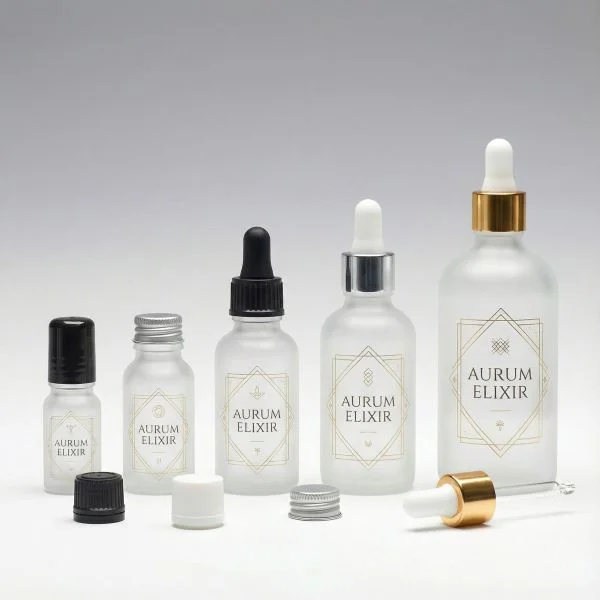 30 ml Glasflaschen transparent gefrostet DIN18
