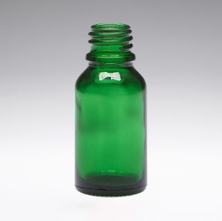 15 ml Glass bottles green DIN18