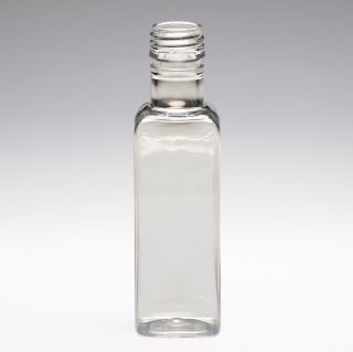 50 ml Bouteille de liquer en PET, carré, PP18, transparent