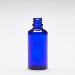 50 ml Botellas de vidrio azul DIN18