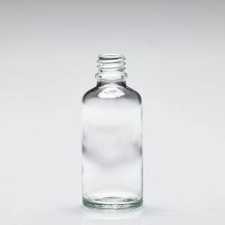 50 ml Botellas de vidrio transparente DIN18