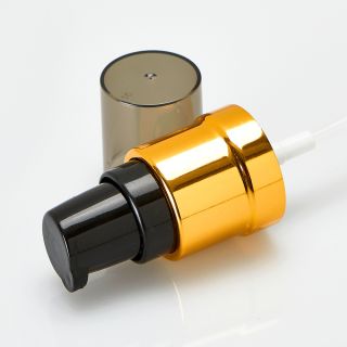 Lotion dispenser with dust cap gold/black 18/410