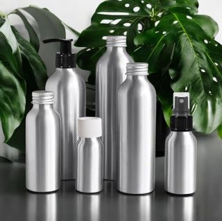 60 ml Aluminiumflaschen rund, farblos, lackiert, 24/410