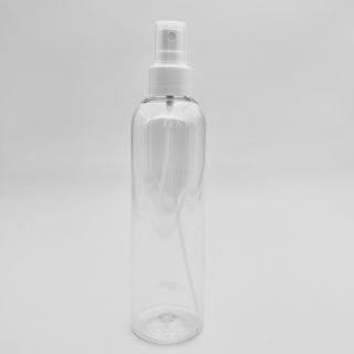 250 ml Botella PET con pulverizador 24/410 blanco