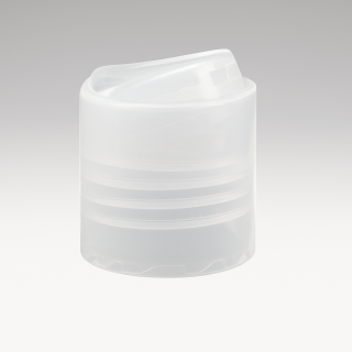 Disc-Top Schraubverschluss 24/410 weiss – Kunststoffverschluss für Shampoo- und Kosmetikflaschen (Art. 24410DT5)