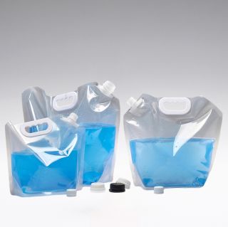 5 litros Bolsa Stand-Up Doypack transparente con asa blanco