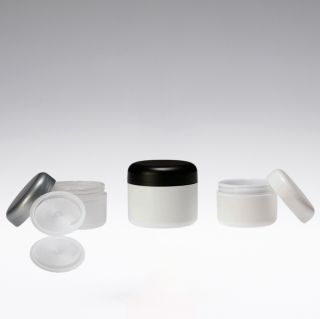 Schraubverschluss weiss und transparenter Abdeckscheibe für 50 ml PP Dose
