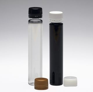 25 ml Mini-bouteilles cylindriques en PET, rondes, PP18, transparentes