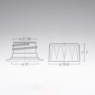 Bouchon à vis avec membrane de dégazage blanc 28/410