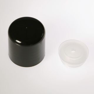 Screw cap black with reducer Ø 2 mm