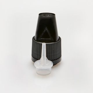 Kindersicherer Originalitäts­verschluss schwarz mit Tropfer Ø 0,6mm - Verschlüsse