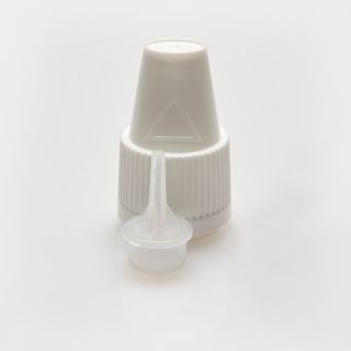 Bouchon de sécurité pour enfants avec garantie de première ouverture blanc avec compte-gouttes Ø 0,6mm